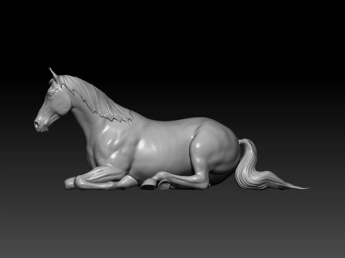 Resting Horse 3D print model_0