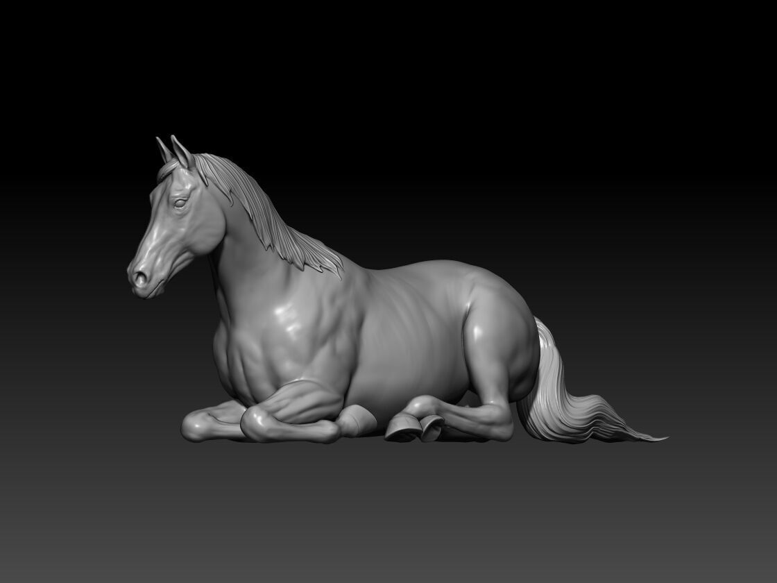 Resting Horse 3D print model_1