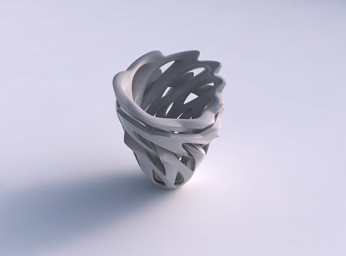 Vase double rose spikes with intersection through cuts pimp up top