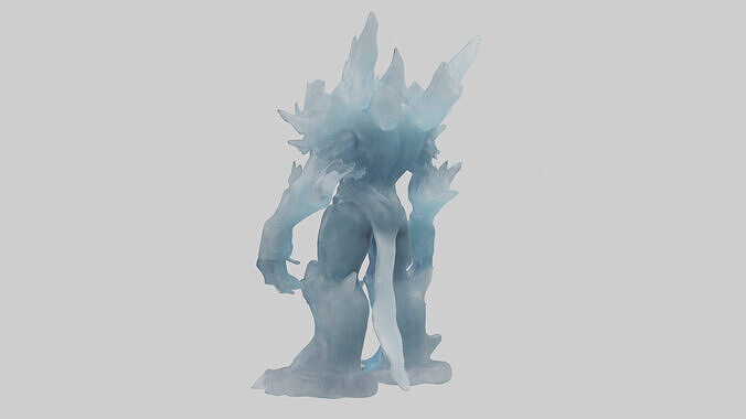 Ice Elemental model Low-poly 3D model 4