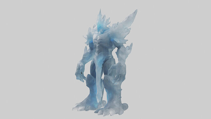Ice Elemental model Low-poly 3D model 2