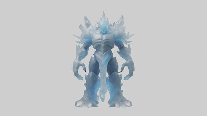 Ice Elemental model Low-poly 3D model