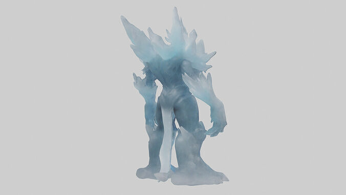 Ice Elemental model Low-poly 3D model 5
