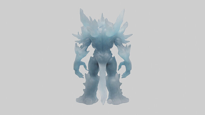Ice Elemental model Low-poly 3D model 3