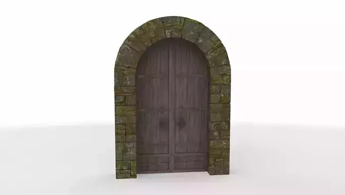 medieval wooden gate 01 