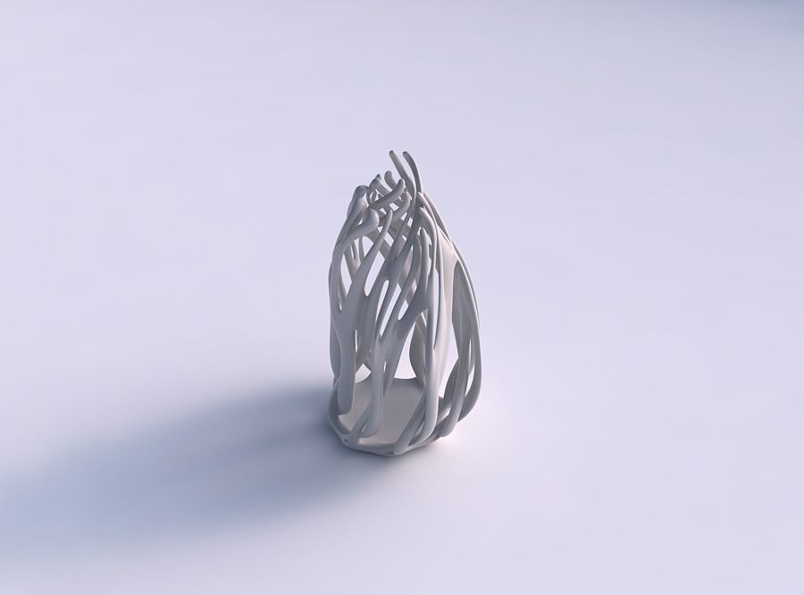 Vase deformed with twisted branches streched top 3D print model_0