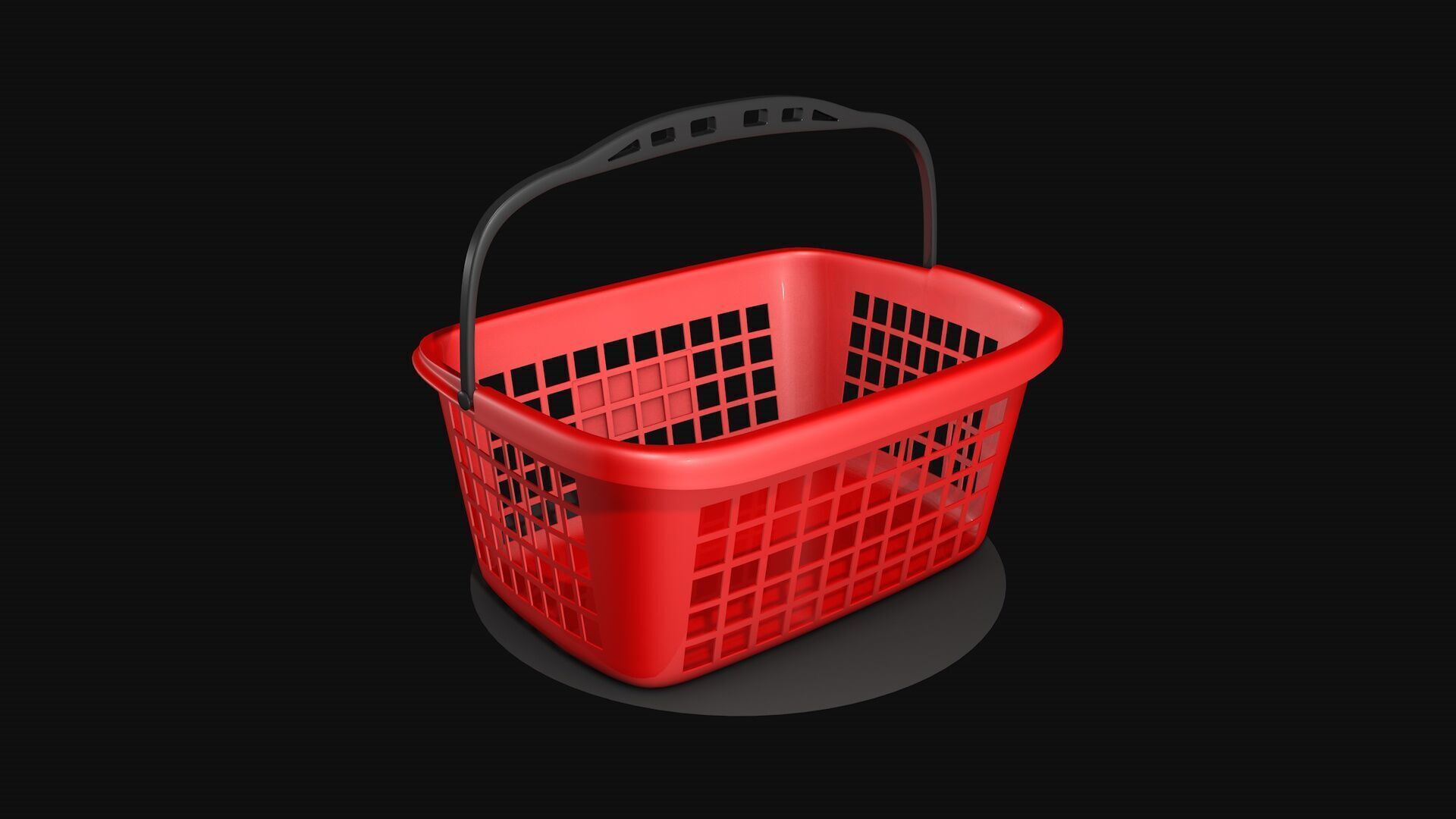 Plastic Shopping Basket 3D model_3