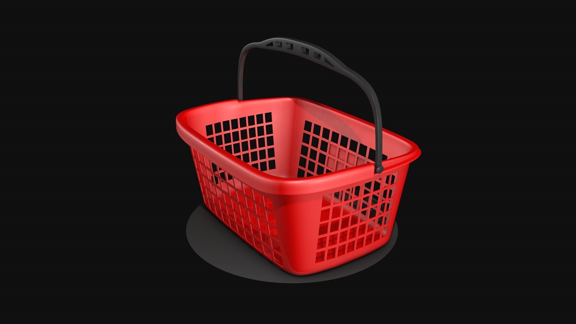 Plastic Shopping Basket 3D model_2