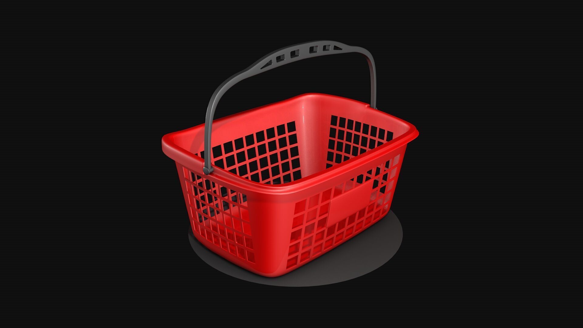 Plastic Shopping Basket 3D model_1