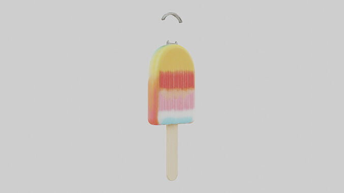 Ice lolly keychain model Low-poly 3D model 2