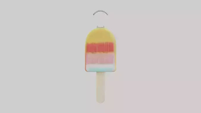 Ice lolly keychain model Low-poly 3D model