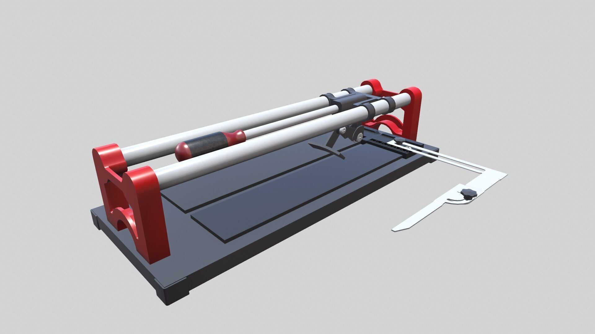 Tile Cutting Machine Low-poly 3D model_2