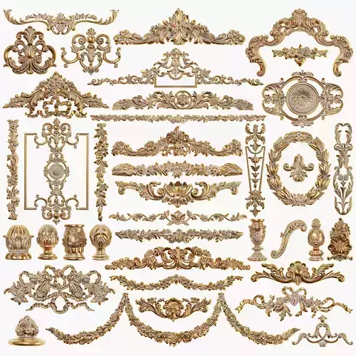 Collection of 40 classic carvings Part 6 3D model