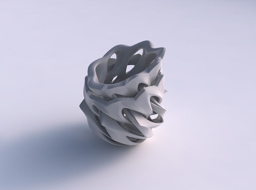Vase double rose spikes with intersection through cuts strech... 3D print model_0