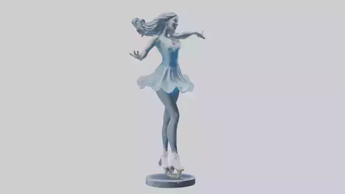 Ice Skater in Spin statue model