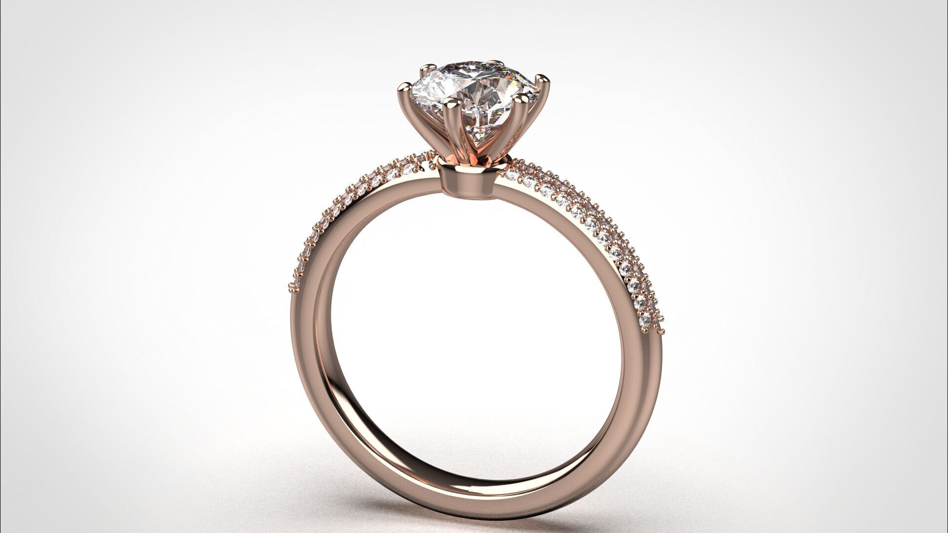 Engagement ring pave 3dm stl obj 3D print model R142 EU55 3D print model_24