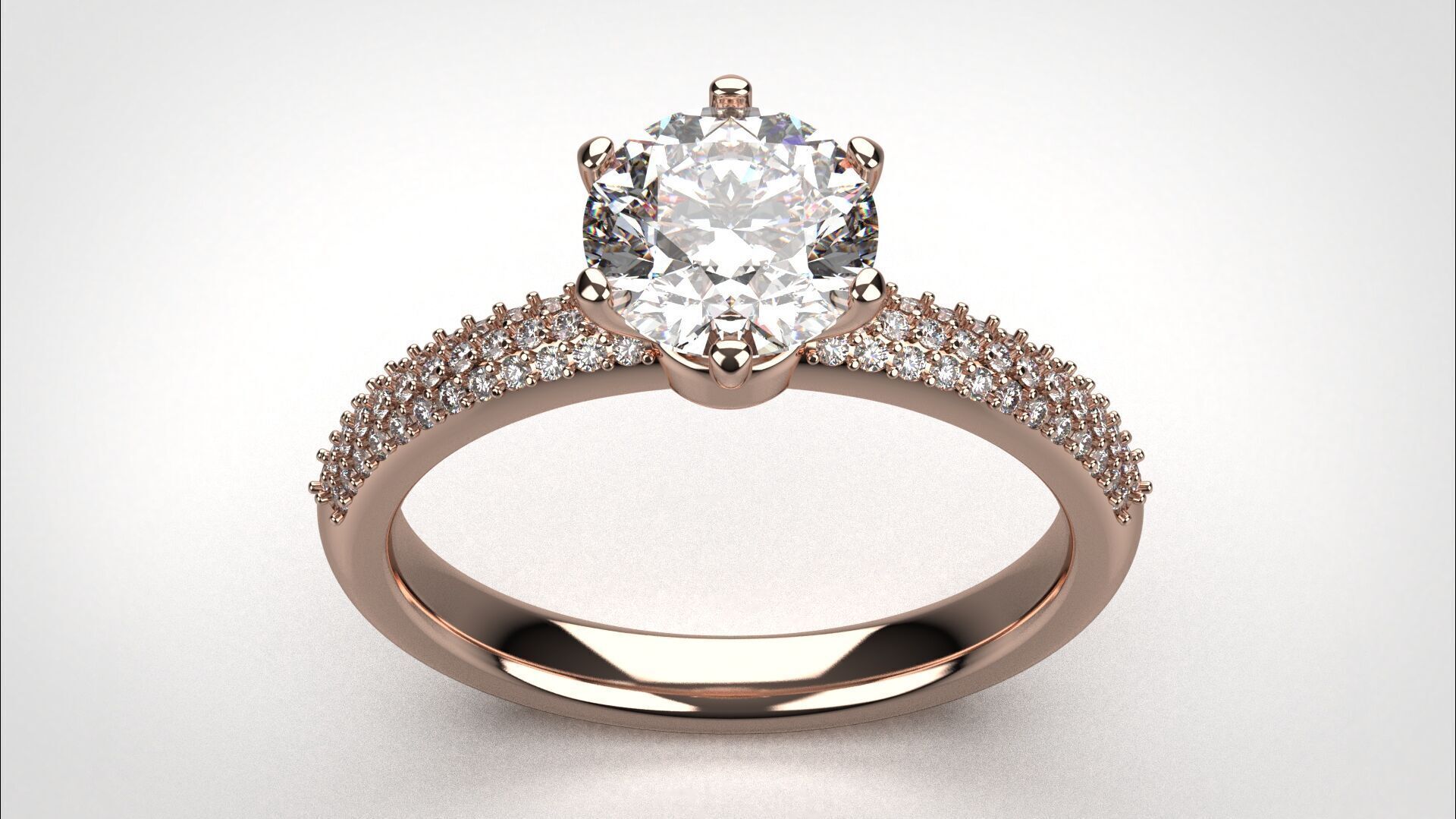 Engagement ring pave 3dm stl obj 3D print model R142 EU55 3D print model_28