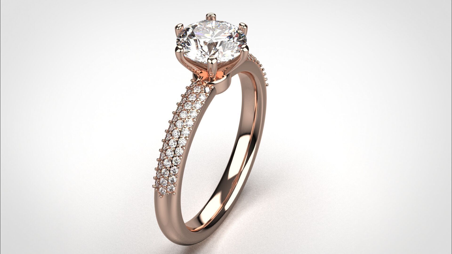 Engagement ring pave 3dm stl obj 3D print model R142 EU55 3D print model_26