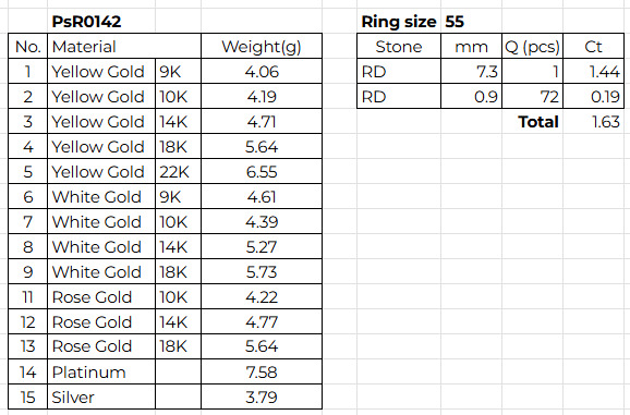 Engagement ring pave 3dm stl obj 3D print model R142 EU55 3D print model_10