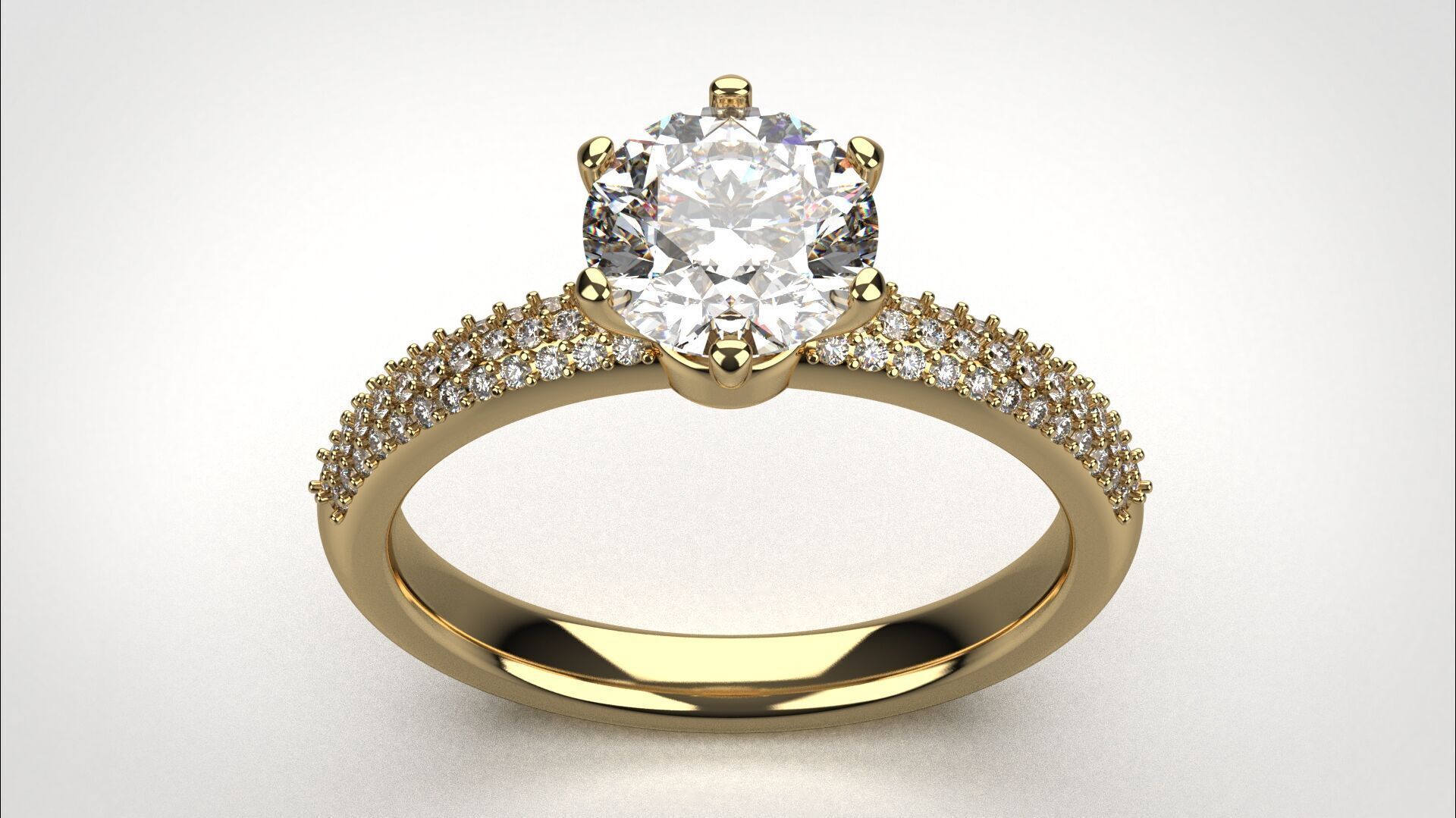 Engagement ring pave 3dm stl obj 3D print model R142 EU55 3D print model_18