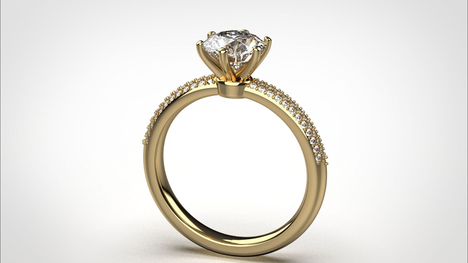 Engagement ring pave 3dm stl obj 3D print model R142 EU55 3D print model_14