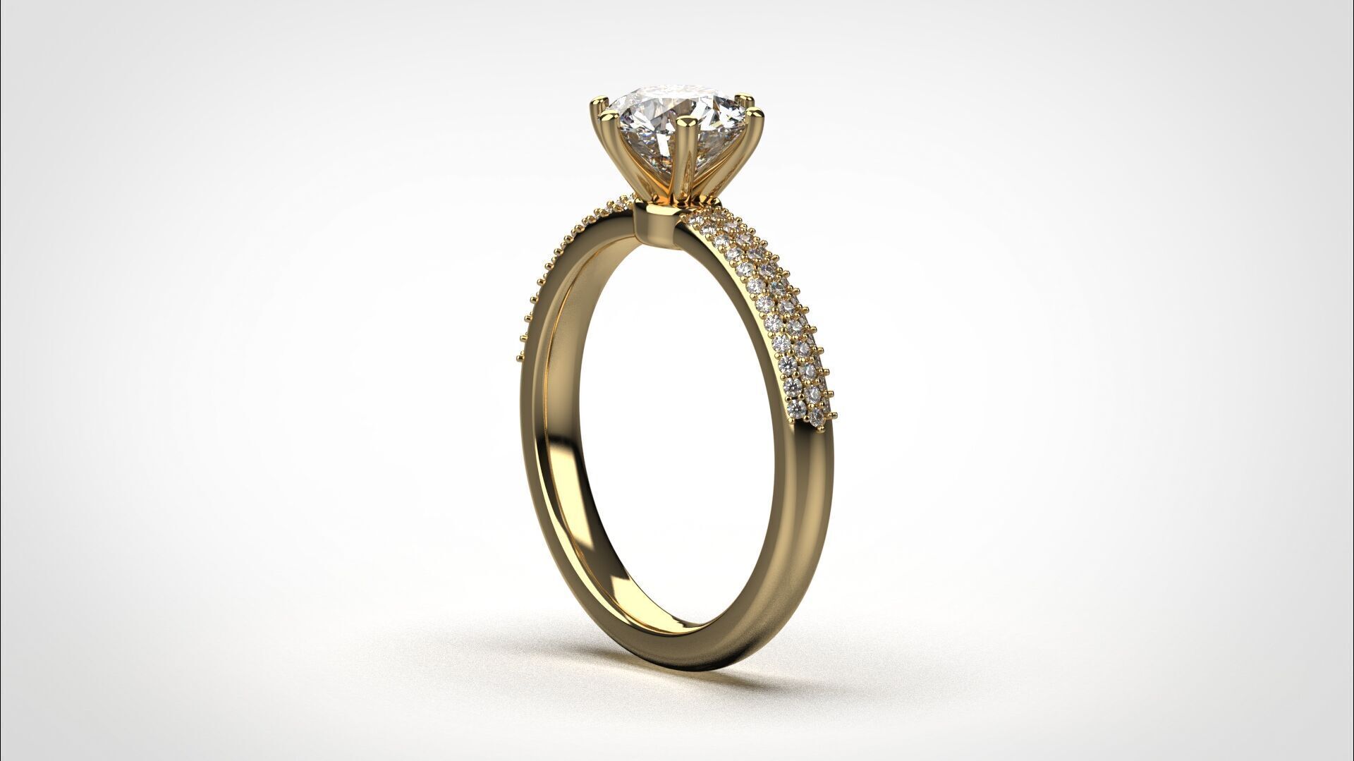 Engagement ring pave 3dm stl obj 3D print model R142 EU55 3D print model_13