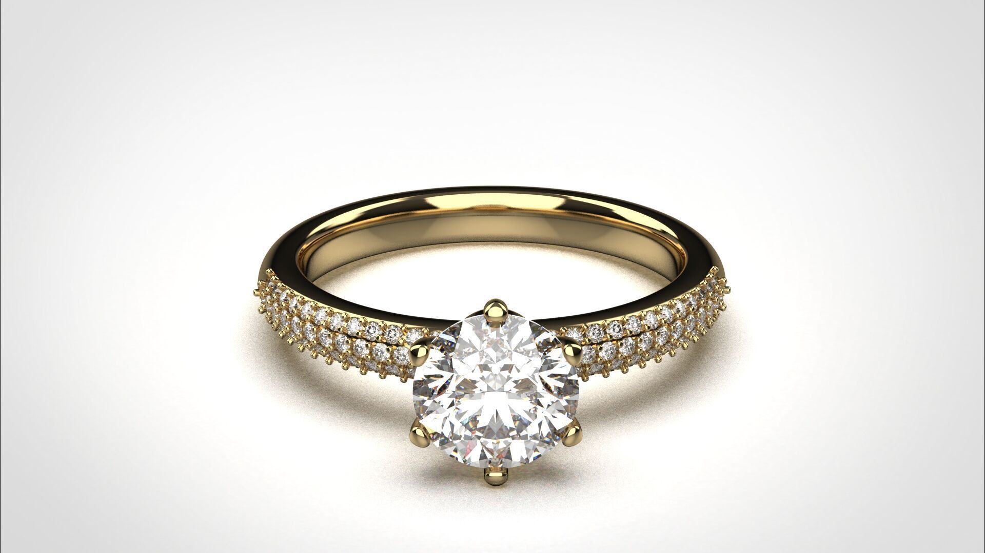 Engagement ring pave 3dm stl obj 3D print model R142 EU55 3D print model_19