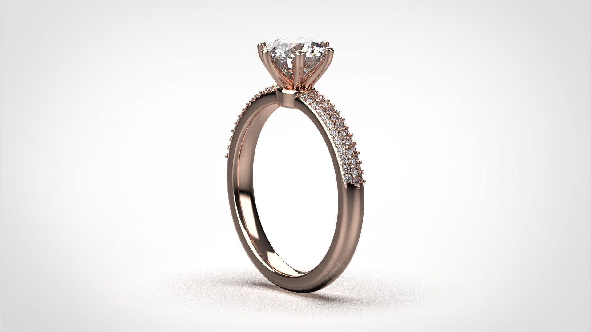 Engagement ring pave 3dm stl obj 3D print model R142 EU55 3D print model_23
