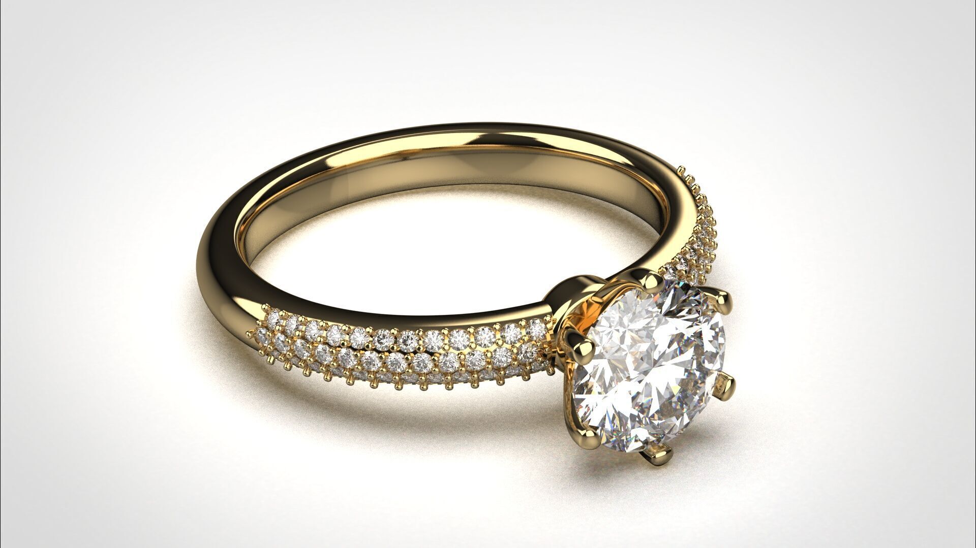 Engagement ring pave 3dm stl obj 3D print model R142 EU55 3D print model_20