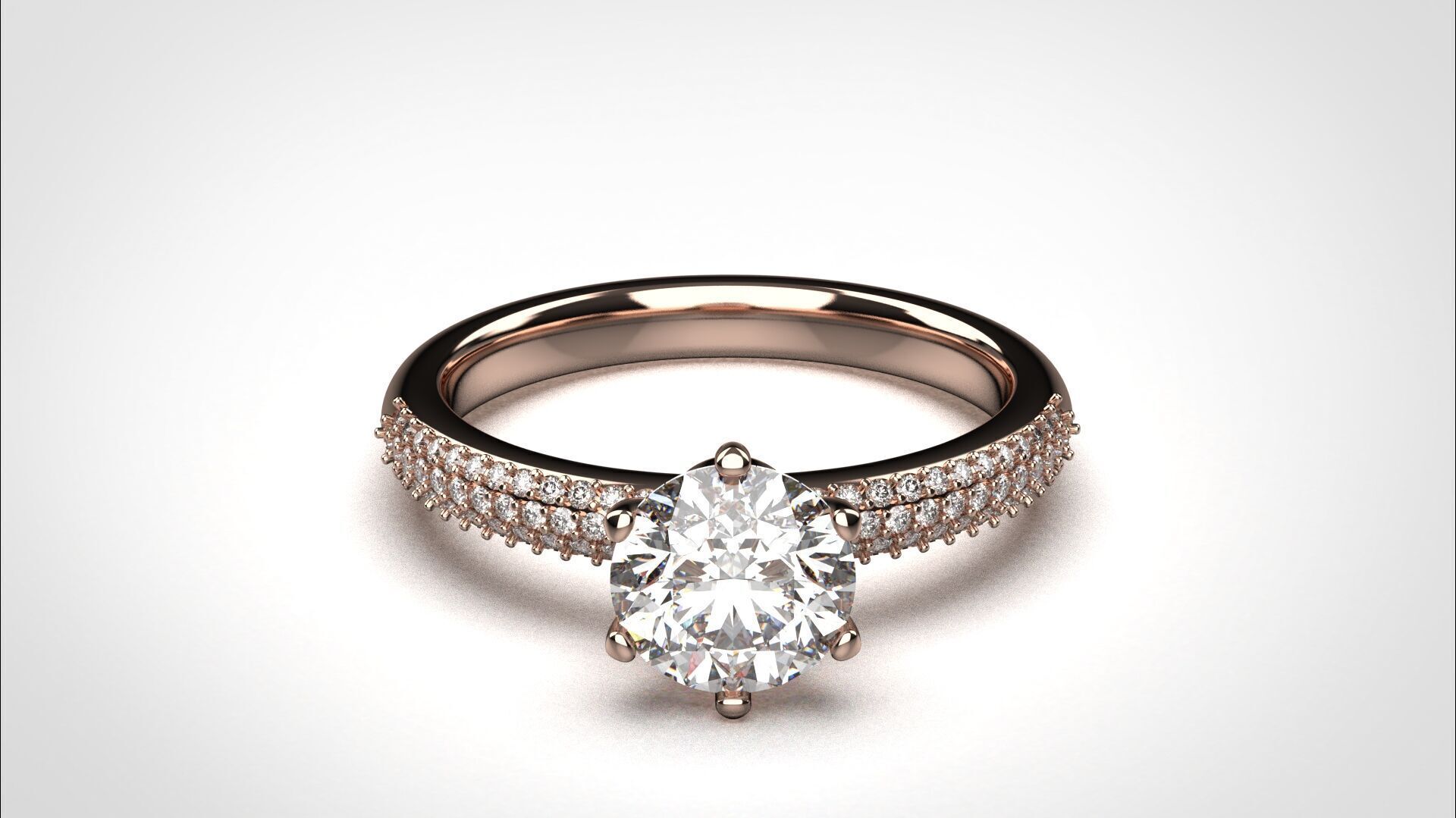 Engagement ring pave 3dm stl obj 3D print model R142 EU55 3D print model_29