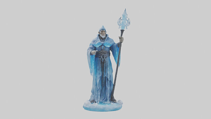Ice Sorcerer statue model Low-poly 3D model