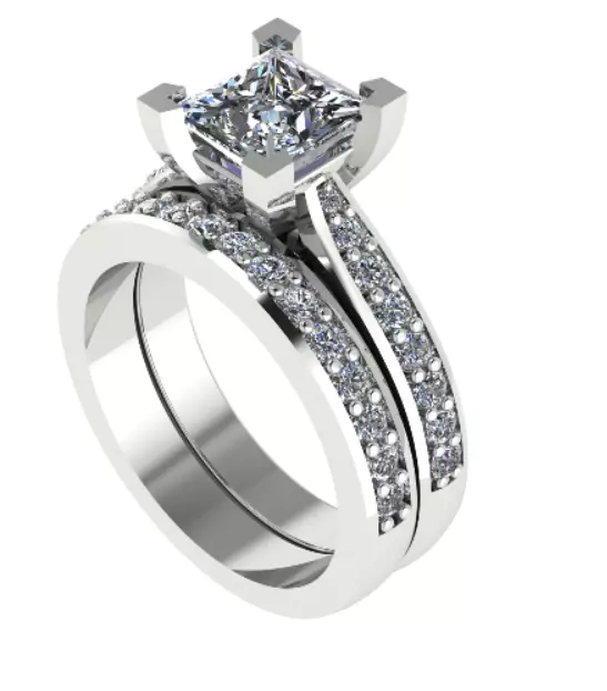 3dm and 3 Stl files 3dm twins ring 3D print model