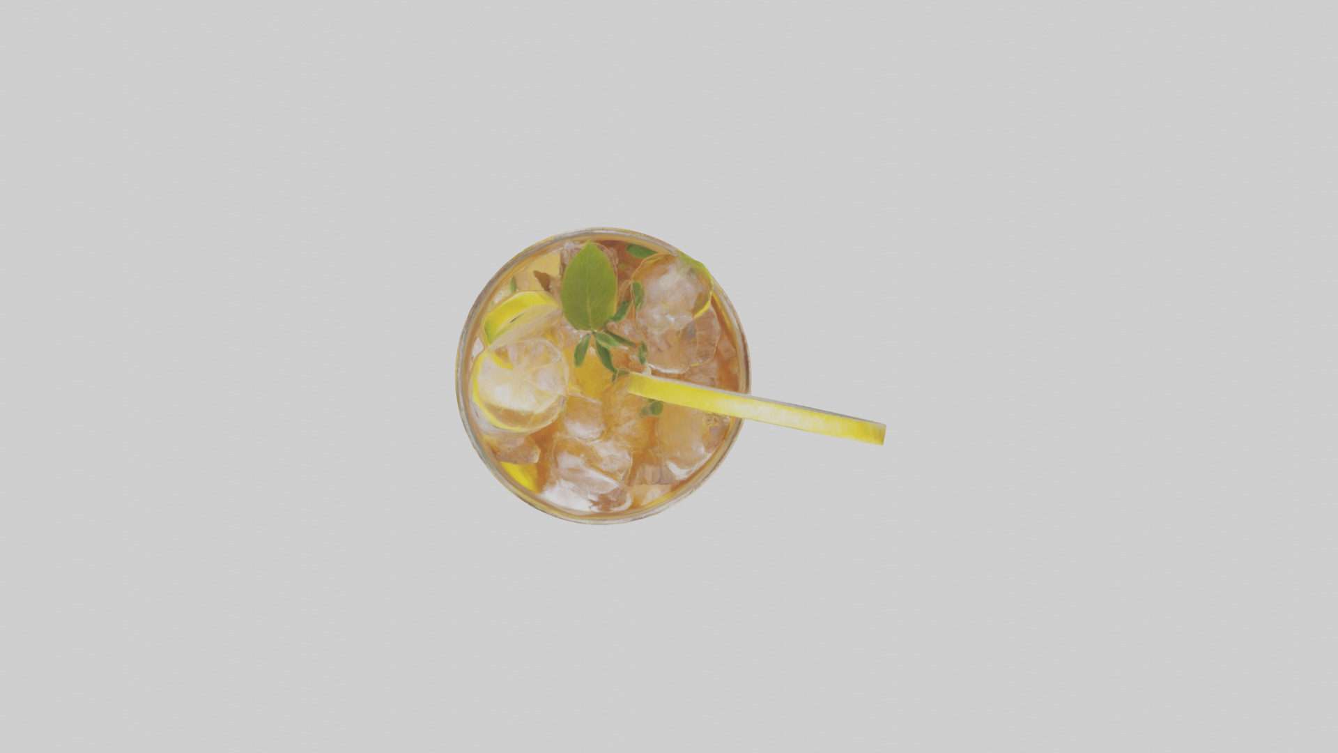 Ice tea with lemon model Low-poly 3D model_14