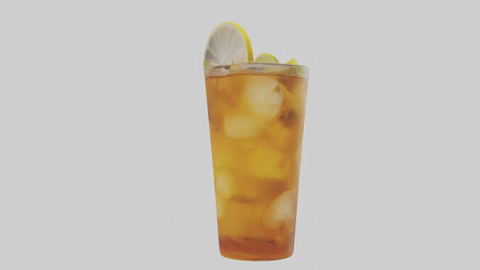 Ice tea with lemon model Low-poly 3D model 3