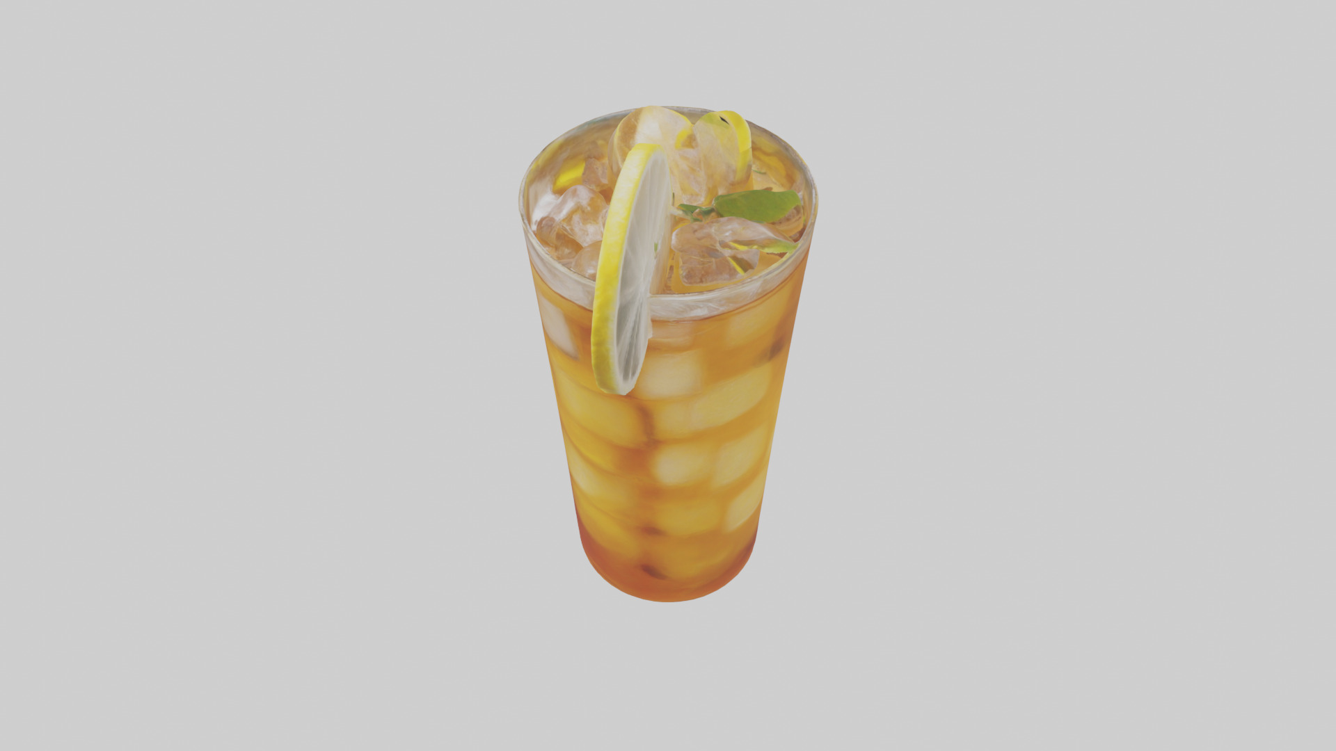 Ice tea with lemon model Low-poly 3D model_17