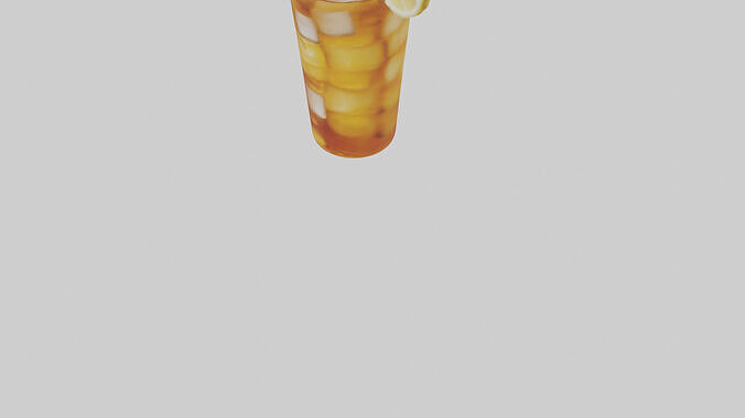 Ice tea with lemon model Low-poly 3D model 6