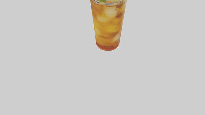 Ice tea with lemon model Low-poly 3D model 5