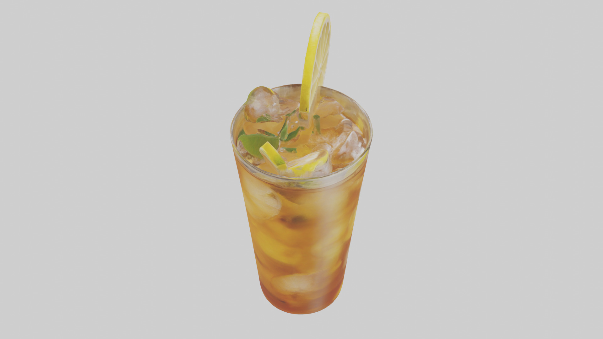Ice tea with lemon model Low-poly 3D model_18