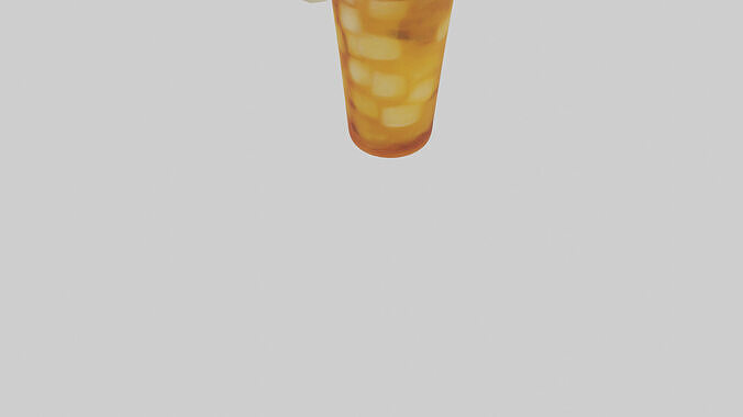 Ice tea with lemon model Low-poly 3D model 4