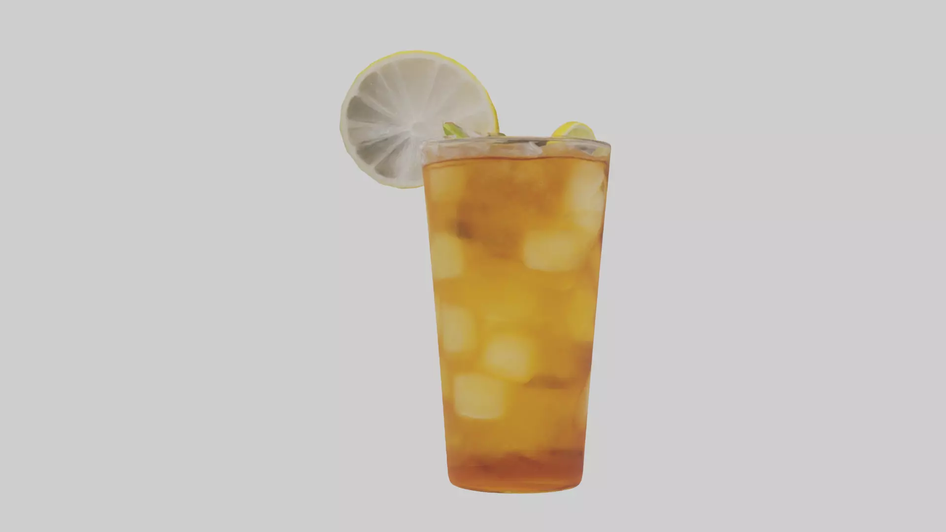 Ice tea with lemon model Low-poly 3D model_0