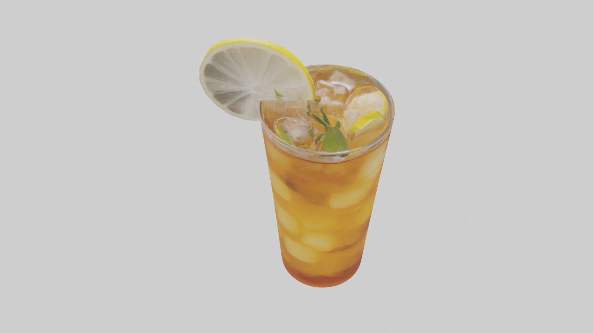 Ice tea with lemon model Low-poly 3D model_15
