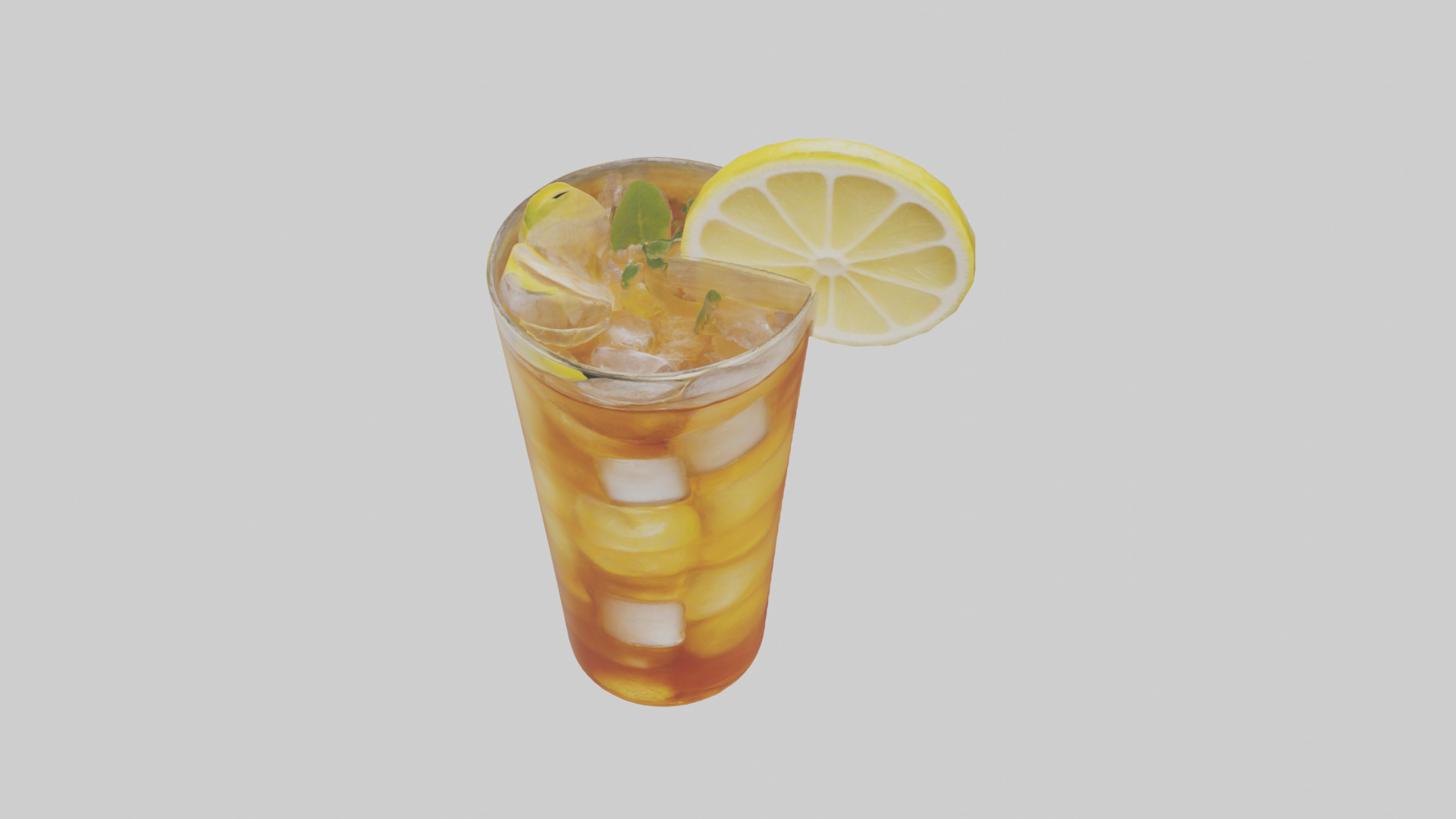 Ice tea with lemon model Low-poly 3D model_16