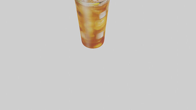 Ice tea with lemon model Low-poly 3D model 7