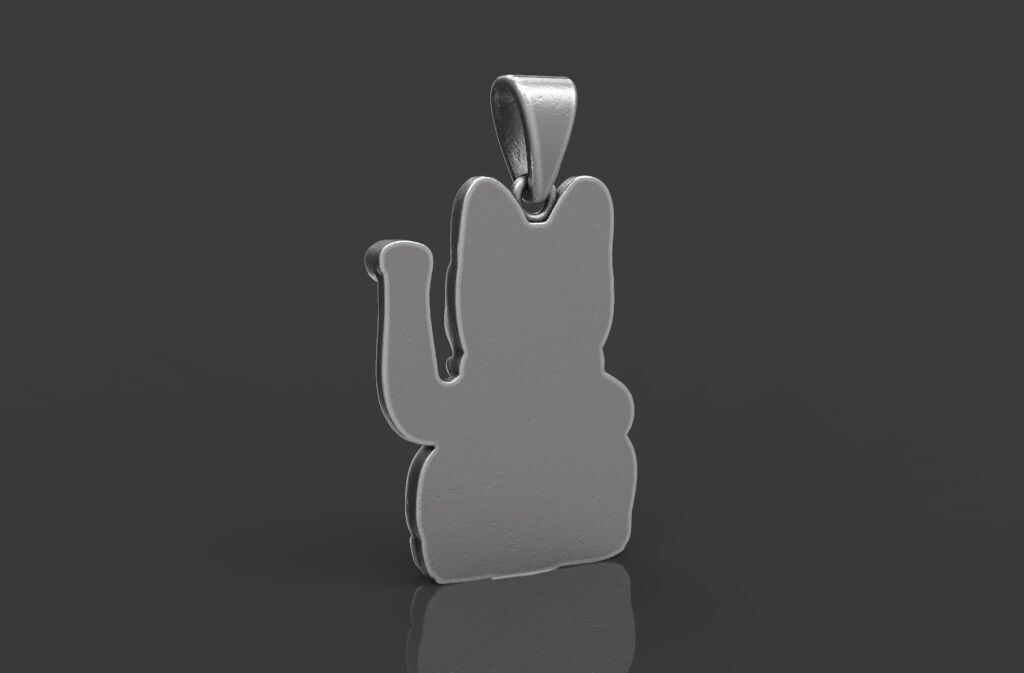 Pendant Neko 3D print model_3