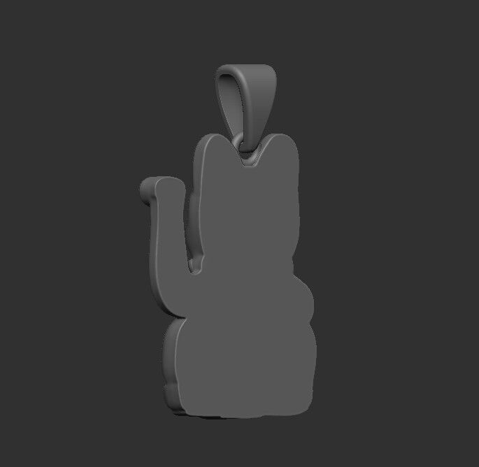 Pendant Neko 3D print model_7