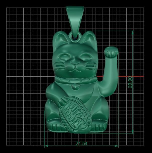 Pendant Neko 3D print model_8