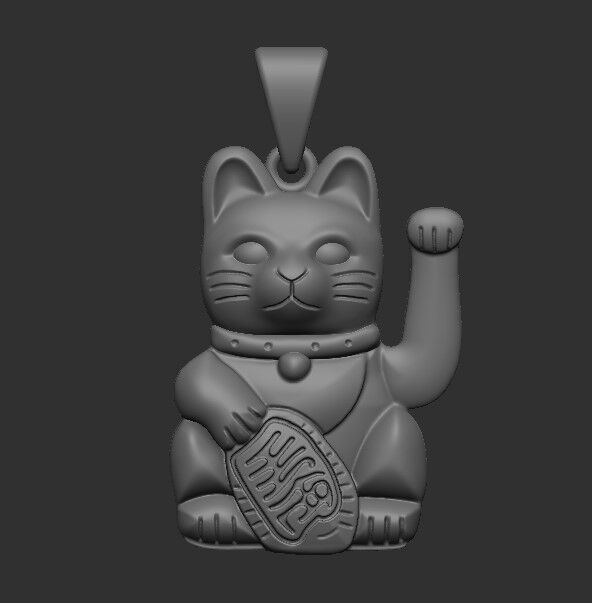 Pendant Neko 3D print model_4