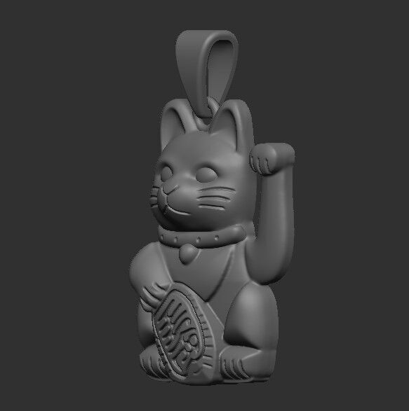 Pendant Neko 3D print model_5