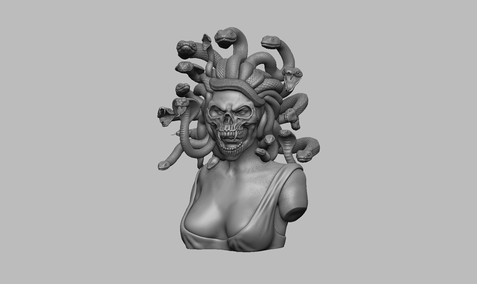 Medusa skull mask 3D print model_5