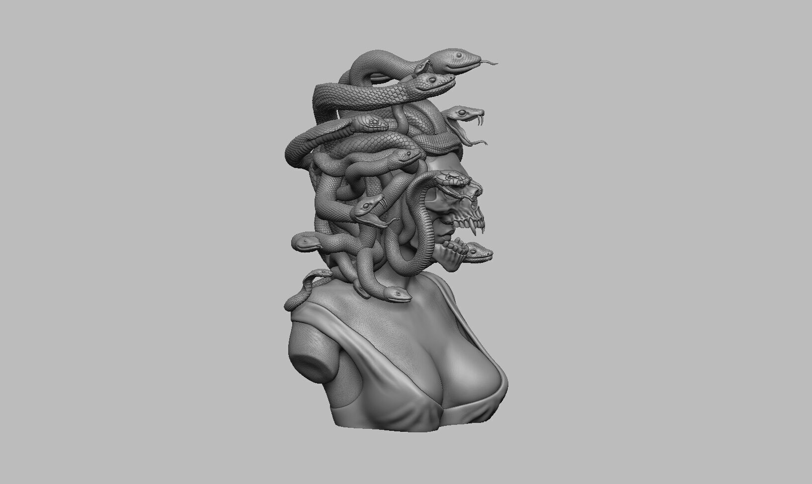 Medusa skull mask 3D print model_8